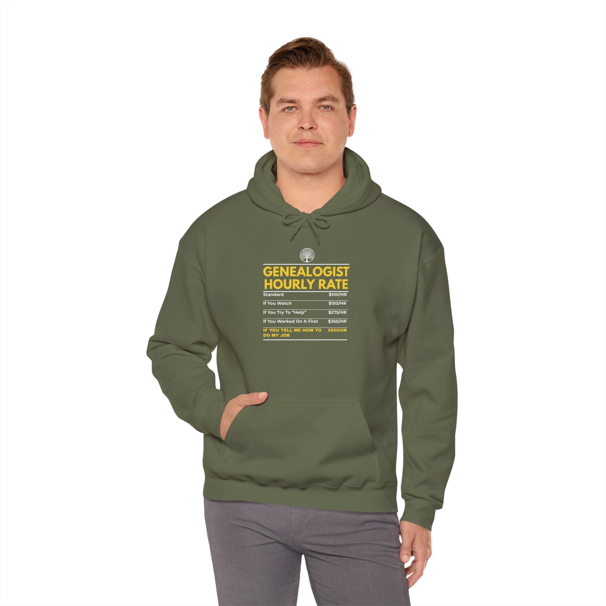 Genealogist Hourly Rate Hoodie in by Genealogy Keepsakes