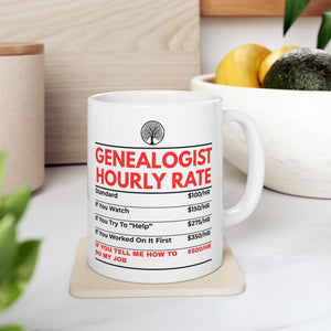 Genealogist Hourly Rate Mug (11oz|15oz) in by Genealogy Keepsakes