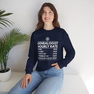 Genealogist Hourly Rate Sweatshirt in Light Pink by Genealogy Keepsakes