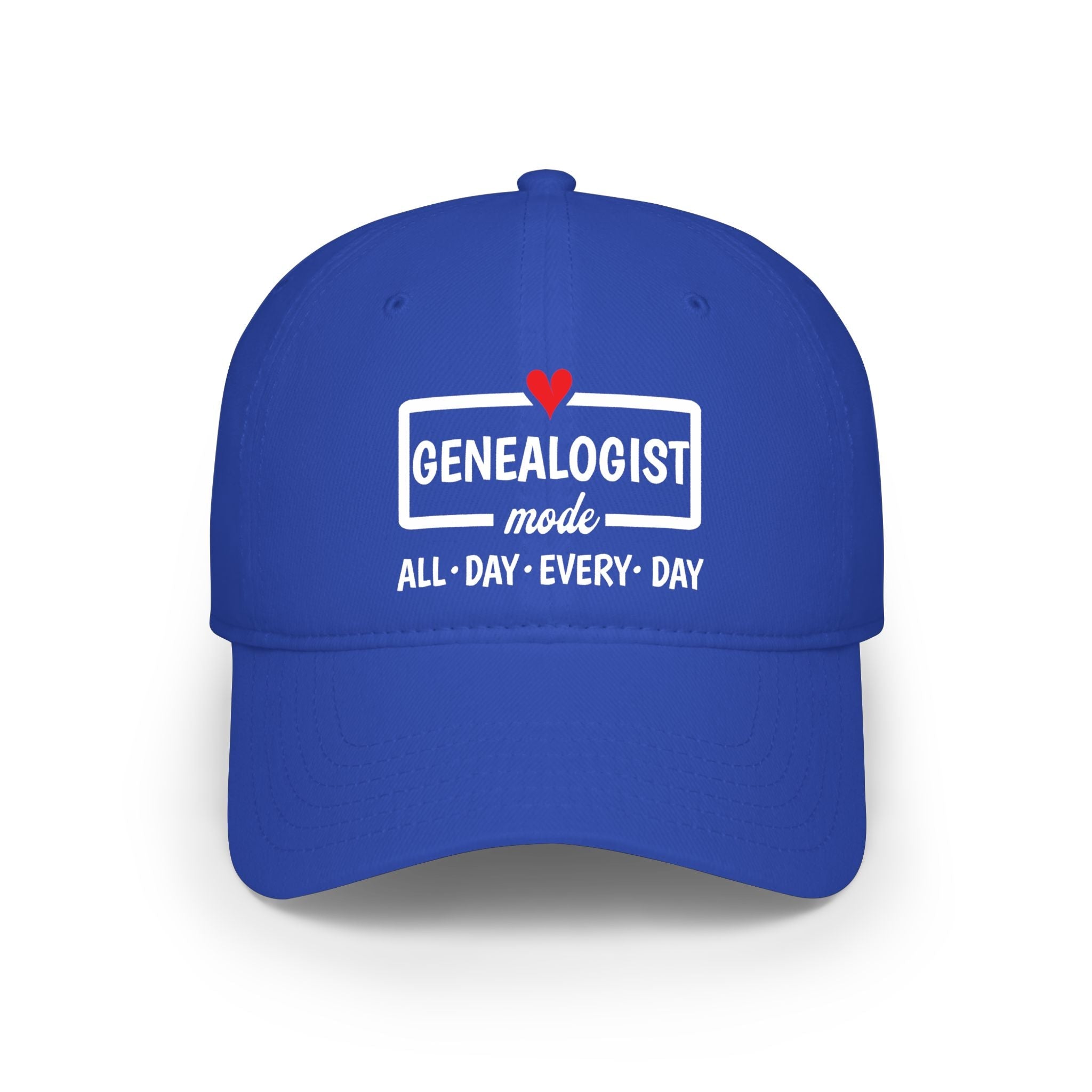 Genealogist Mode — "All • Day • Every • Day" Baseball Cap in One size by Genealogy Keepsakes