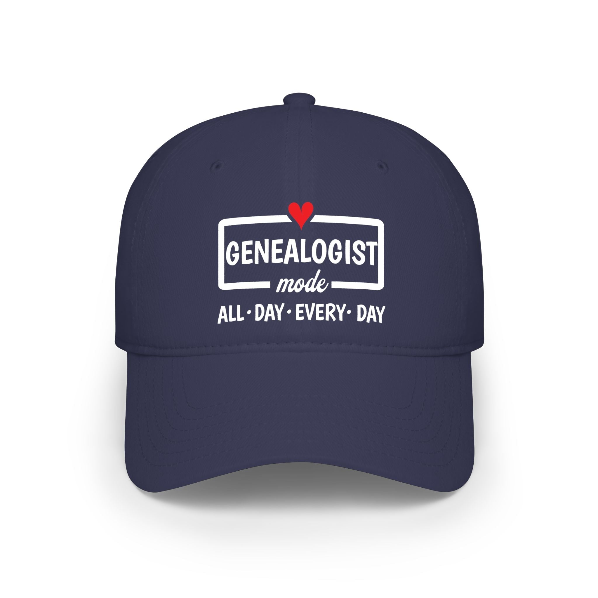 Genealogist Mode — "All • Day • Every • Day" Baseball Cap in One size by Genealogy Keepsakes