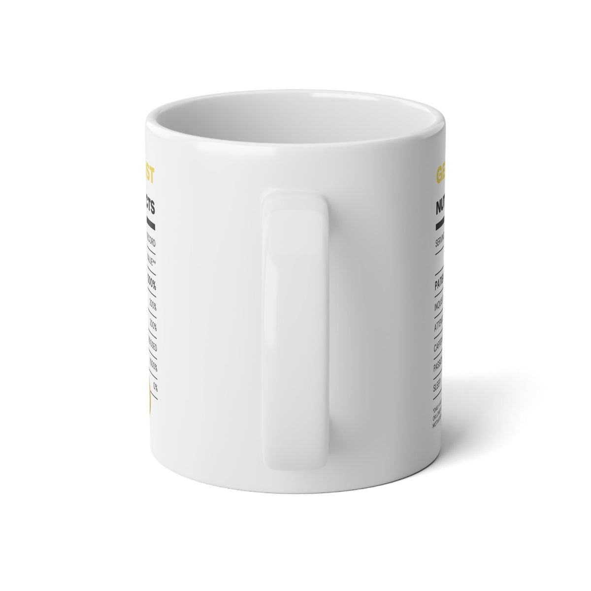 Genealogist Nutrition Facts Mug (20oz) - Genealogy Keepsakes Custom Genealogy Gift - White 20oz