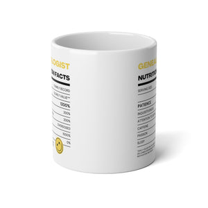 Genealogist Nutrition Facts Mug (20oz) - Genealogy Keepsakes Custom Genealogy Gift - White 20oz