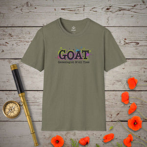 Genealogist Of All Time T-Shirt in Heather Military Green by Genealogy Keepsakes