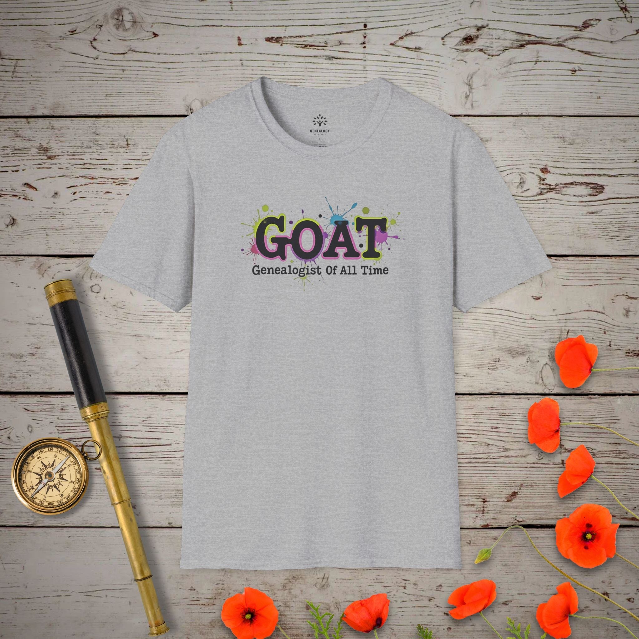 Genealogist Of All Time T-Shirt in Sport Grey by Genealogy Keepsakes