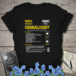 Genealogist Recipe T-Shirt - Genealogy Keepsakes Custom Genealogy Gift - Black S