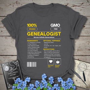 Genealogist Recipe T-Shirt - Genealogy Keepsakes Custom Genealogy Gift - Charcoal S