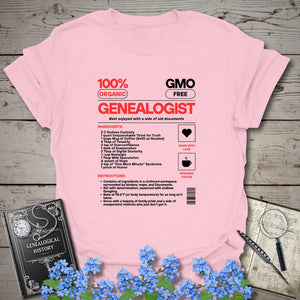 Genealogist Recipe T-Shirt - Genealogy Keepsakes Custom Genealogy Gift - Light Pink S