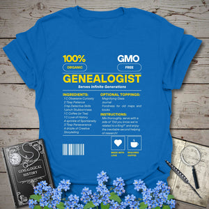 Genealogist Recipe T-Shirt - Genealogy Keepsakes Custom Genealogy Gift - Royal S