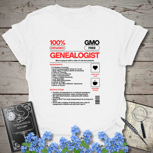 Genealogist Recipe T-Shirt - Genealogy Keepsakes Custom Genealogy Gift - White S