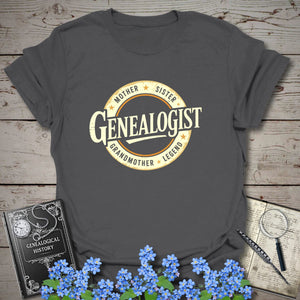 Genealogist T-Shirt in Charcoal by Genealogy Keepsakes