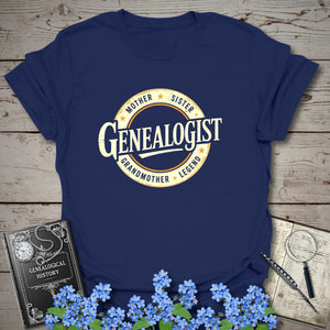 Genealogist T-Shirt in Navy by Genealogy Keepsakes