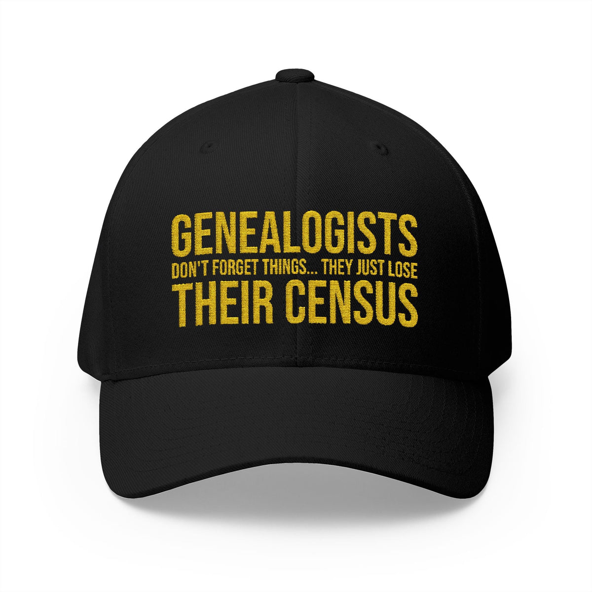 Genealogists Don't Forget Things Embroidered Cap - Genealogy Keepsakes Custom Genealogy Gift - Black S/M