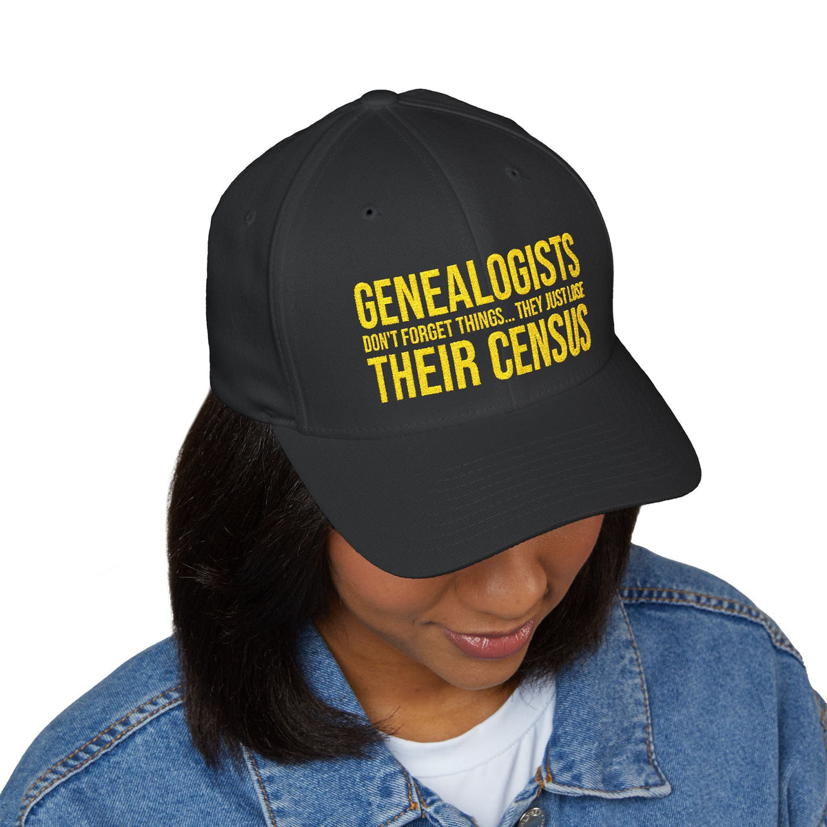 Genealogists Don't Forget Things Embroidered Cap - Genealogy Keepsakes Custom Genealogy Gift - Black S/M