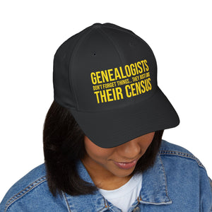 Genealogists Don't Forget Things Embroidered Cap - Genealogy Keepsakes Custom Genealogy Gift - Black S/M