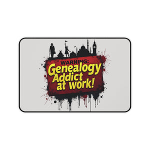 Genealogy Addict At Work Desk Mat - Genealogy Keepsakes Custom Genealogy Gift - 12" × 18"