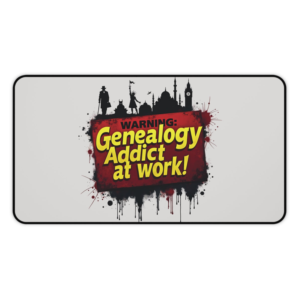 Genealogy Addict At Work Desk Mat - Genealogy Keepsakes Custom Genealogy Gift - 12" × 22"