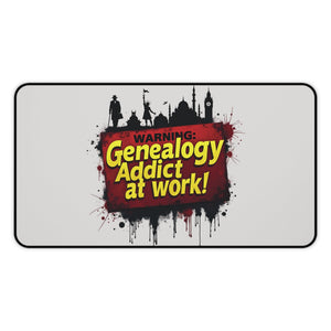 Genealogy Addict At Work Desk Mat - Genealogy Keepsakes Custom Genealogy Gift - 12" × 22"