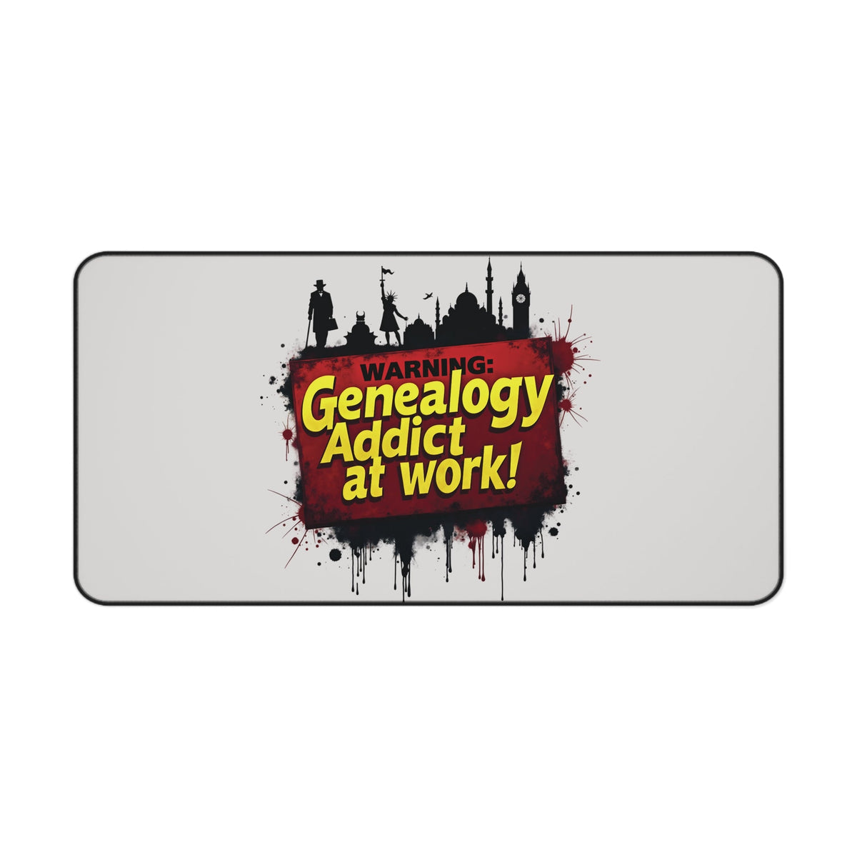 Genealogy Addict At Work Desk Mat - Genealogy Keepsakes Custom Genealogy Gift - 16" × 32"