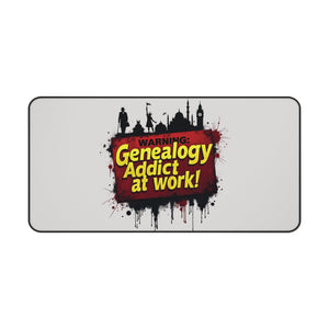 Genealogy Addict At Work Desk Mat - Genealogy Keepsakes Custom Genealogy Gift - 16" × 32"