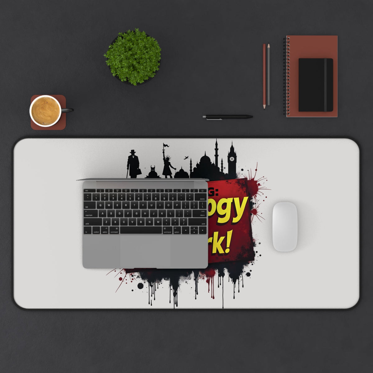 Genealogy Addict At Work Desk Mat - Genealogy Keepsakes Custom Genealogy Gift - 16" × 32"