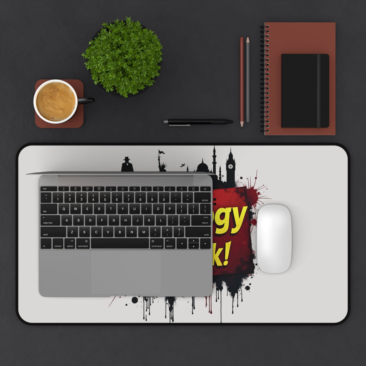 Genealogy Addict At Work Desk Mat - Genealogy Keepsakes Custom Genealogy Gift - 16" × 32"