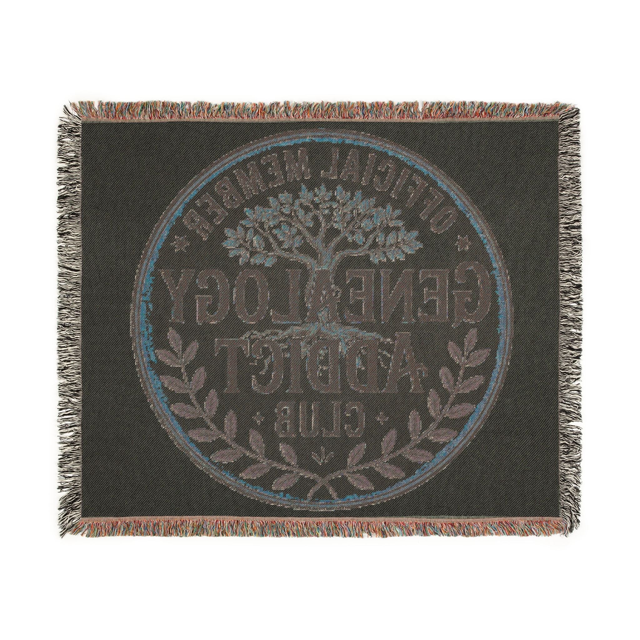 Genealogy Addict Club Woven Blanket in by Genealogy Keepsakes