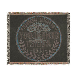 Genealogy Addict Club Woven Blanket in by Genealogy Keepsakes
