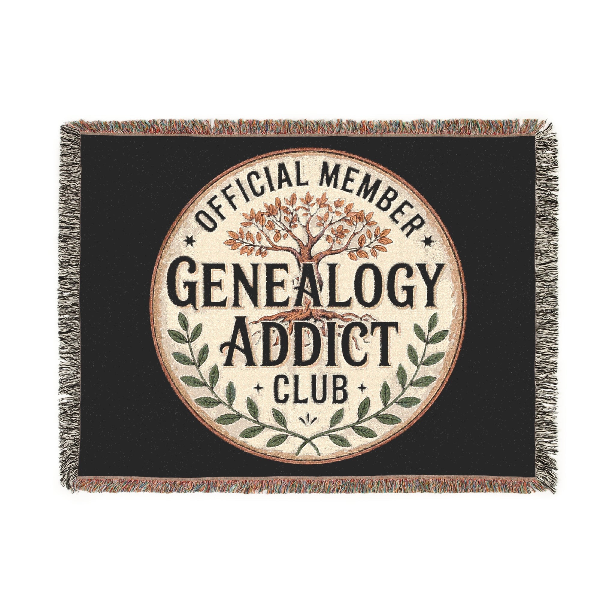 Genealogy Addict Club Woven Blanket-Artwork