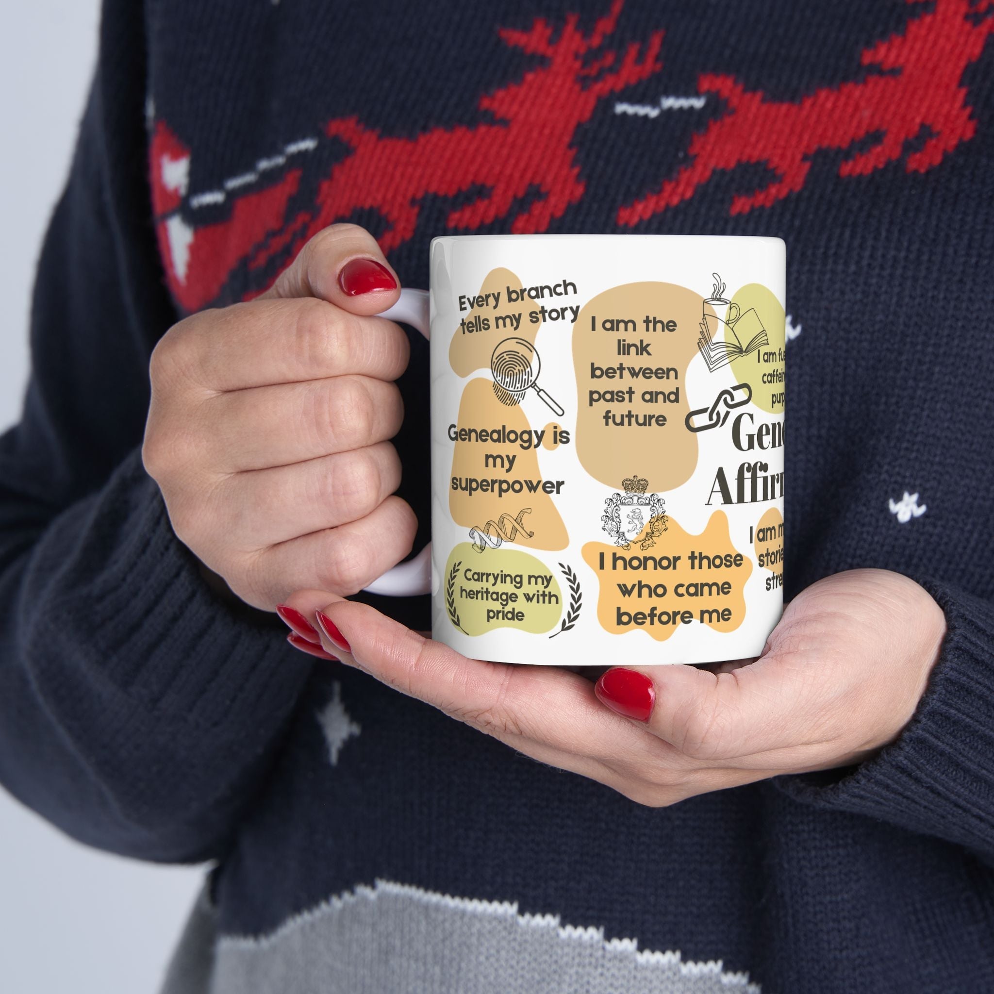 Genealogy Affirmations Mug (11oz|15oz) in by Genealogy Keepsakes