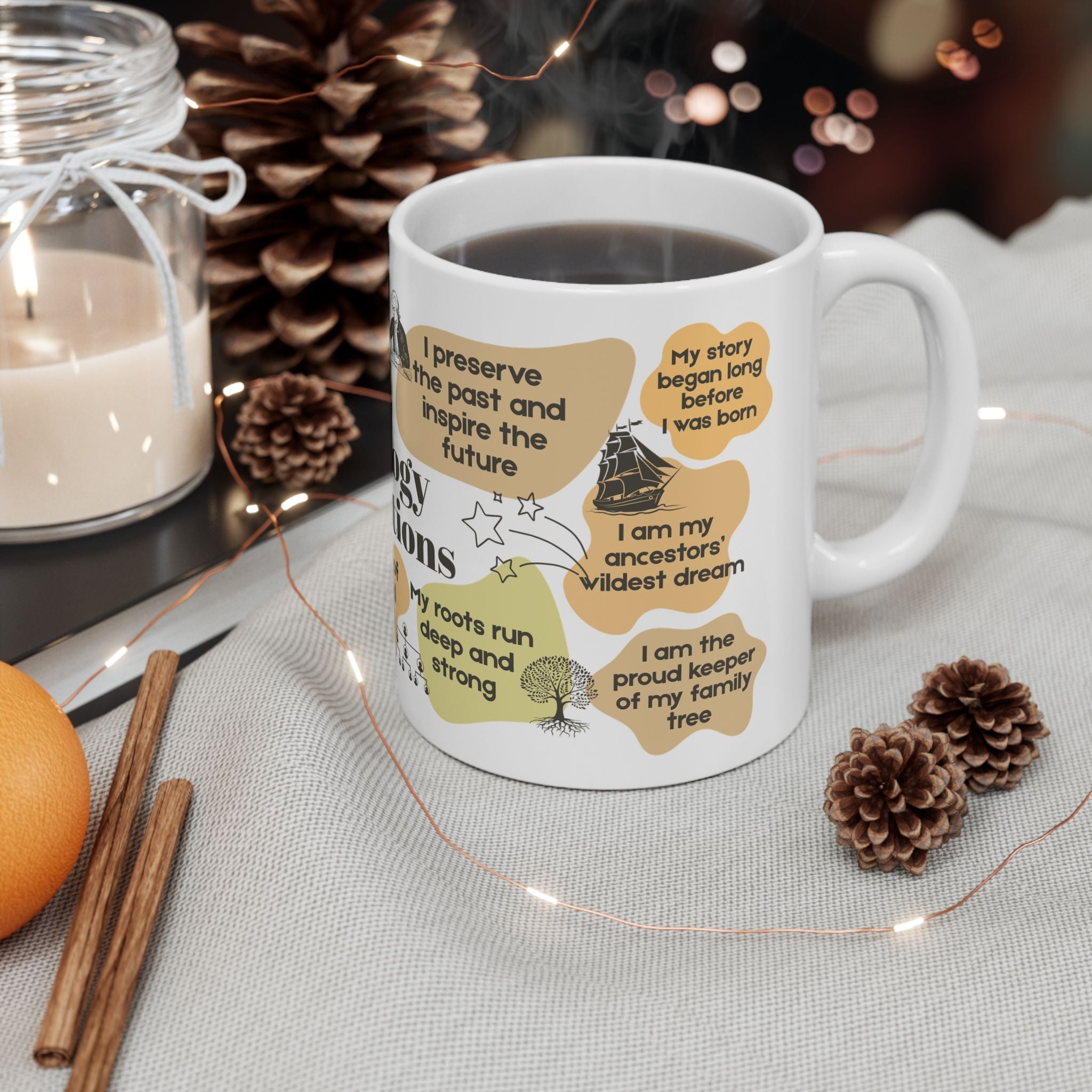 Genealogy Affirmations Mug (11oz|15oz) in by Genealogy Keepsakes