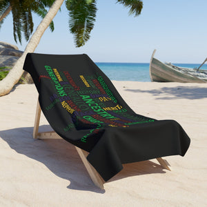 Genealogy Beach Towel in 36" × 72" by Genealogy Keepsakes