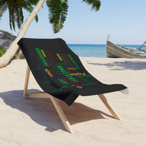 Genealogy Beach Towel in 36" × 72" by Genealogy Keepsakes