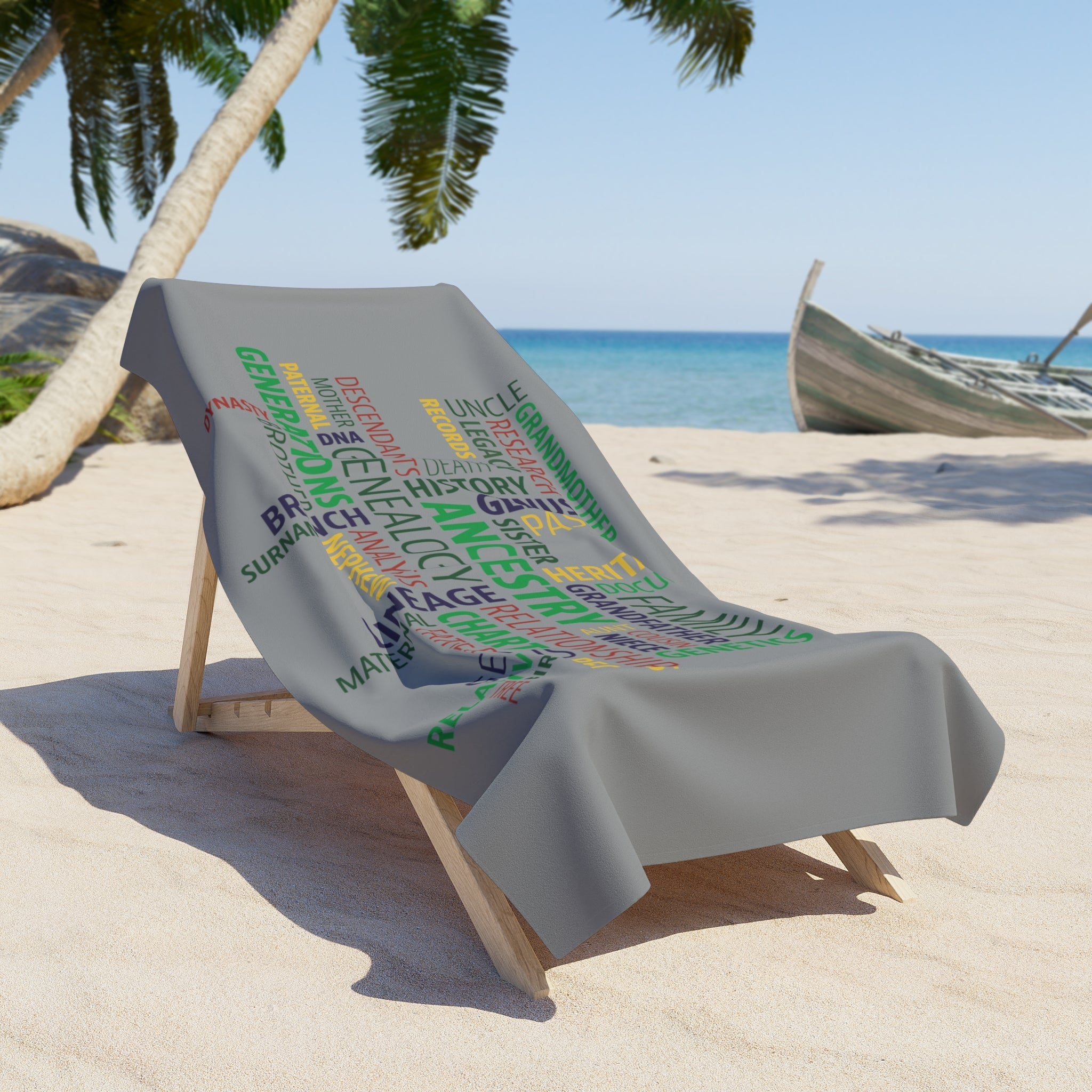 Genealogy Beach Towel in by Genealogy Keepsakes