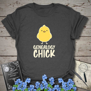 Genealogy Chick T-Shirt in Dark Heather by Genealogy Keepsakes