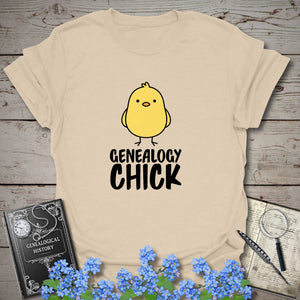 Genealogy Chick T-Shirt in Natural by Genealogy Keepsakes