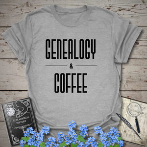 Genealogy & Coffee T-Shirt in Sport Grey by Genealogy Keepsakes