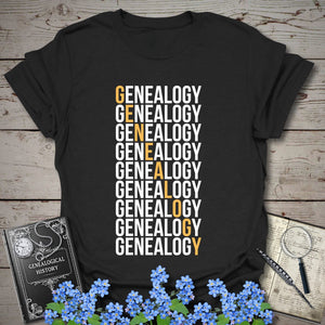 Genealogy Descent T-Shirt - Genealogy Keepsakes Custom Genealogy Gift - Black S