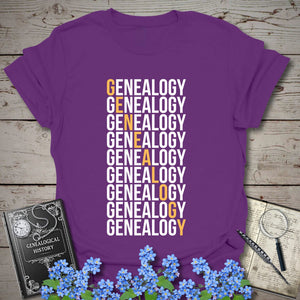 Genealogy Descent T-Shirt - Genealogy Keepsakes Custom Genealogy Gift - Purple S
