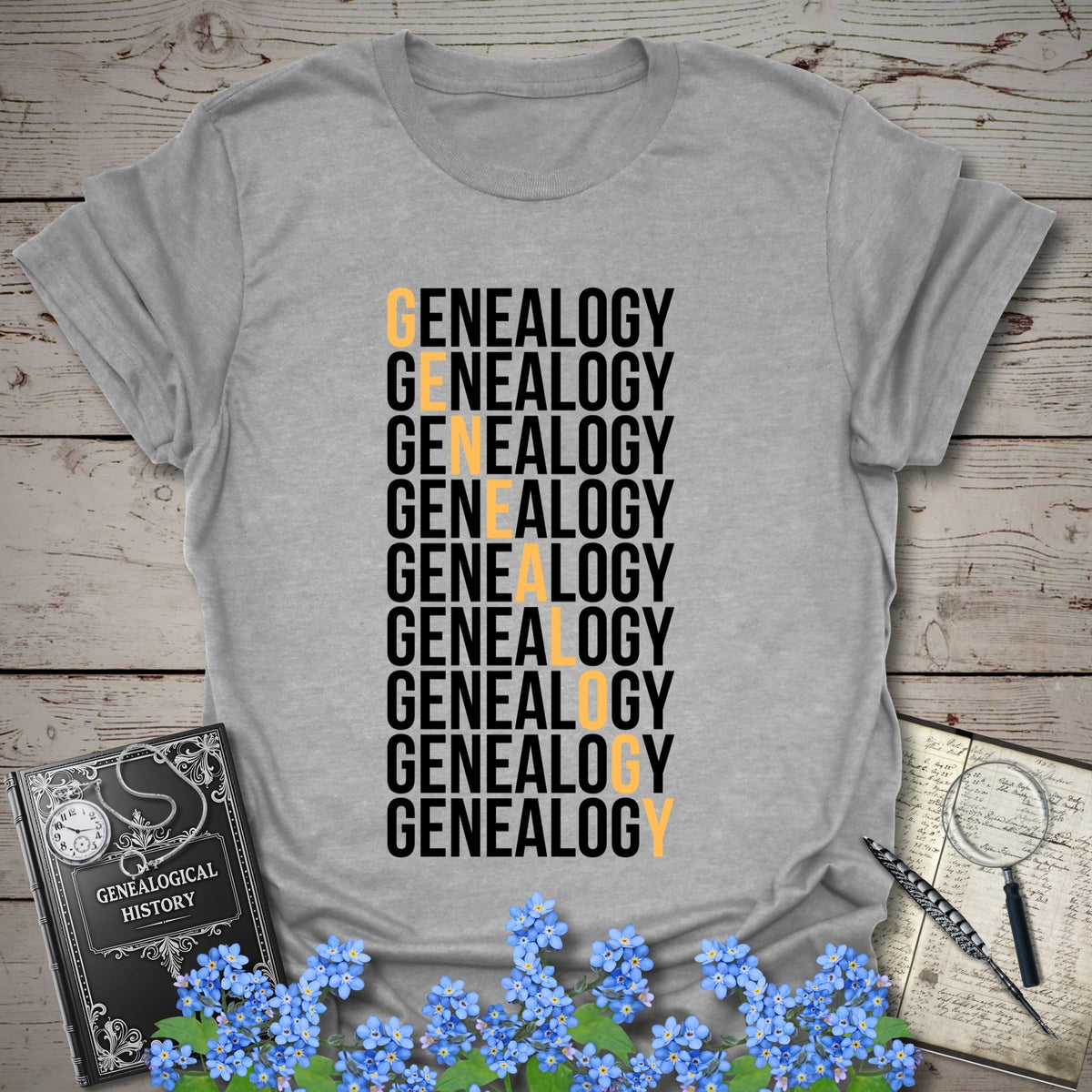 Genealogy Descent T-Shirt - Genealogy Keepsakes Custom Genealogy Gift - Sport Grey S