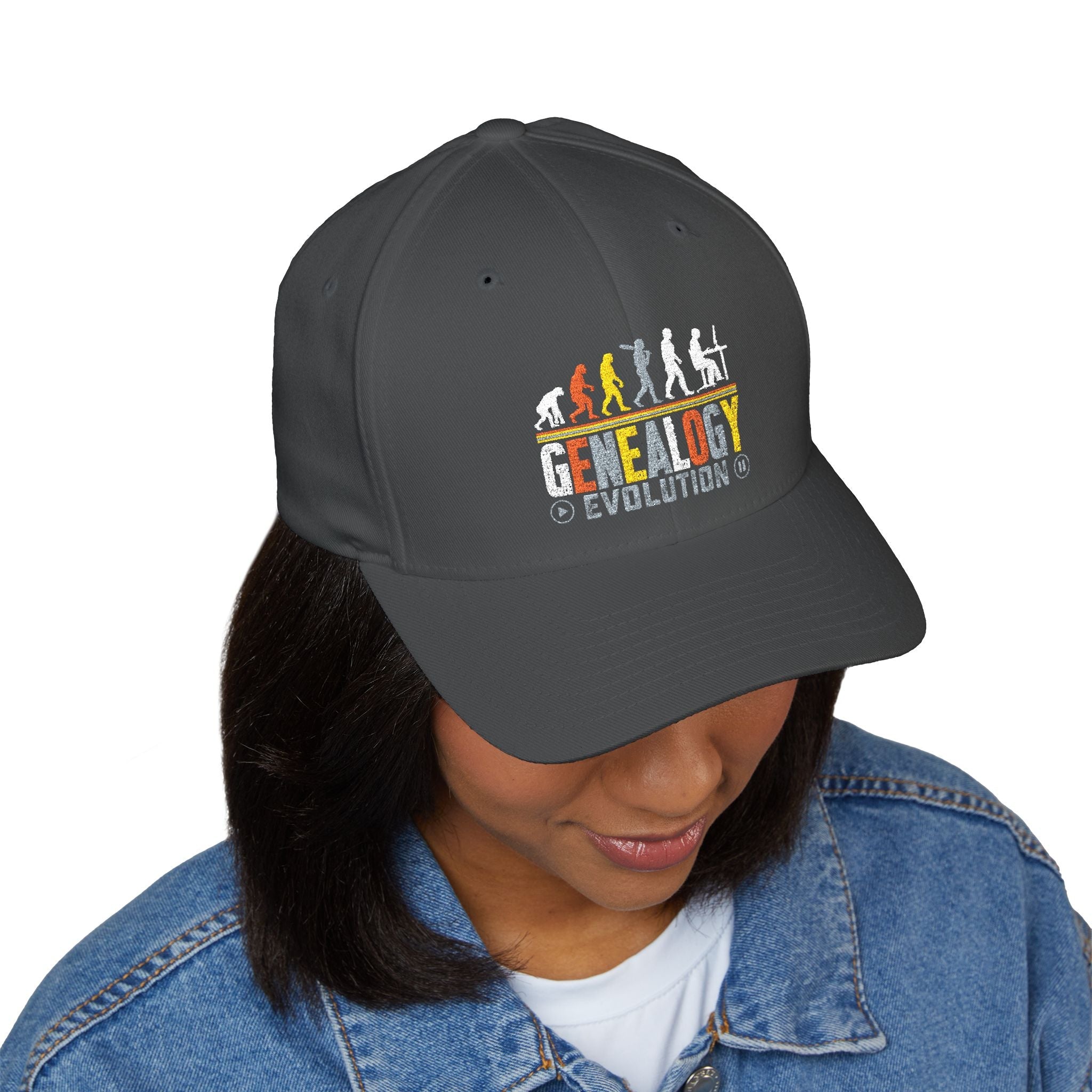 Genealogy Evolution Embroidered Cap in S/M by Genealogy Keepsakes