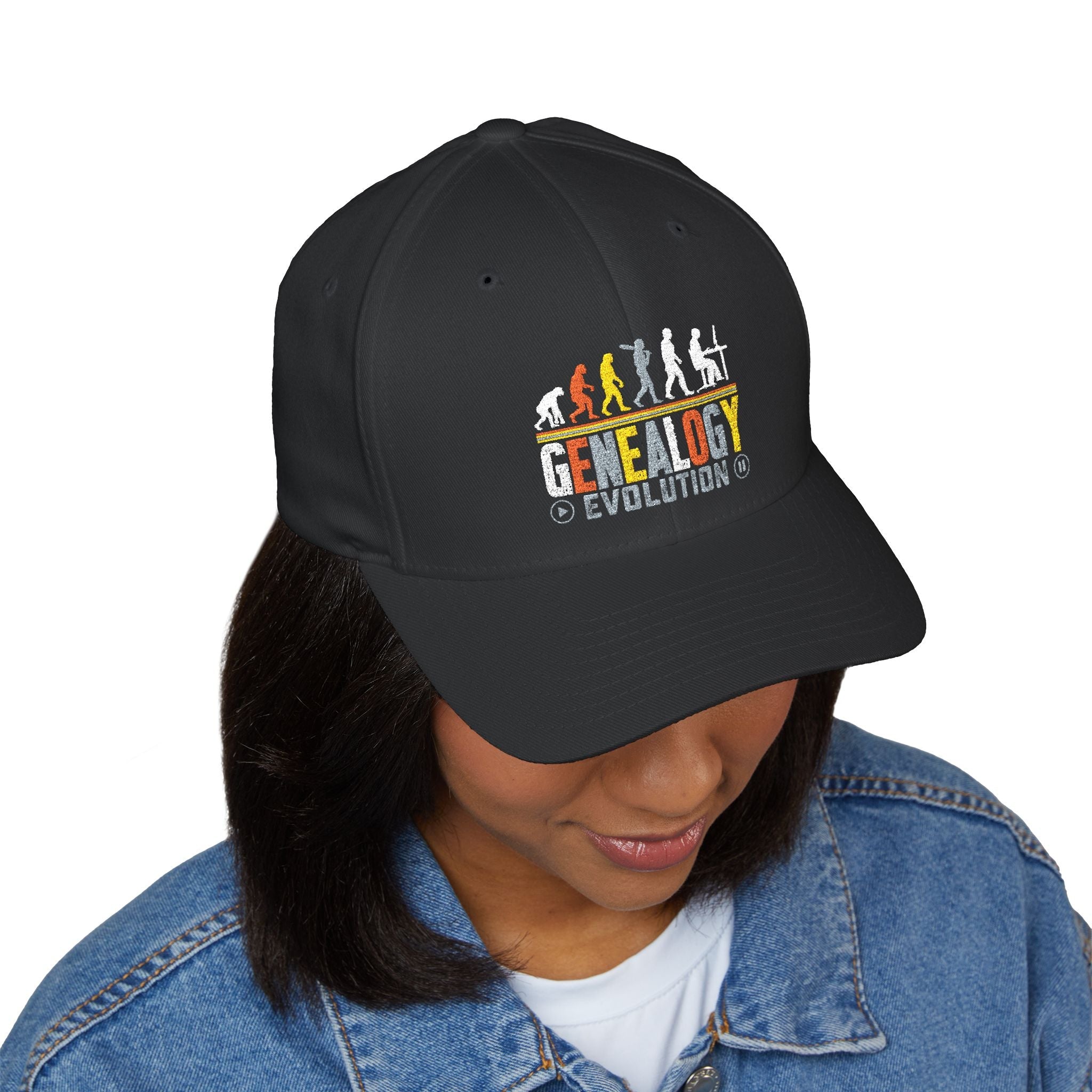 Genealogy Evolution Embroidered Cap in S/M by Genealogy Keepsakes