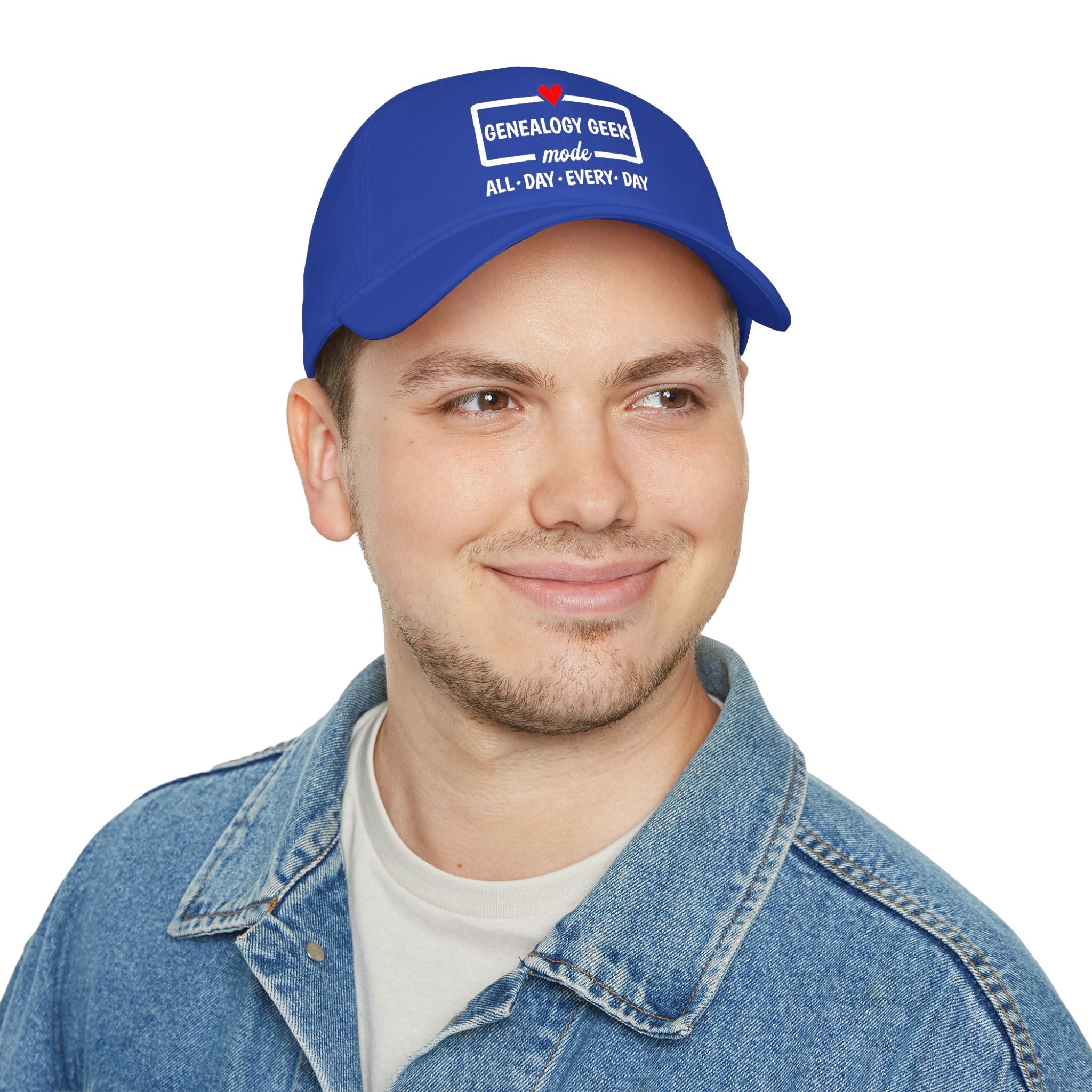 Genealogy Geek Mode — "All • Day • Every • Day" Baseball Cap in by Genealogy Keepsakes