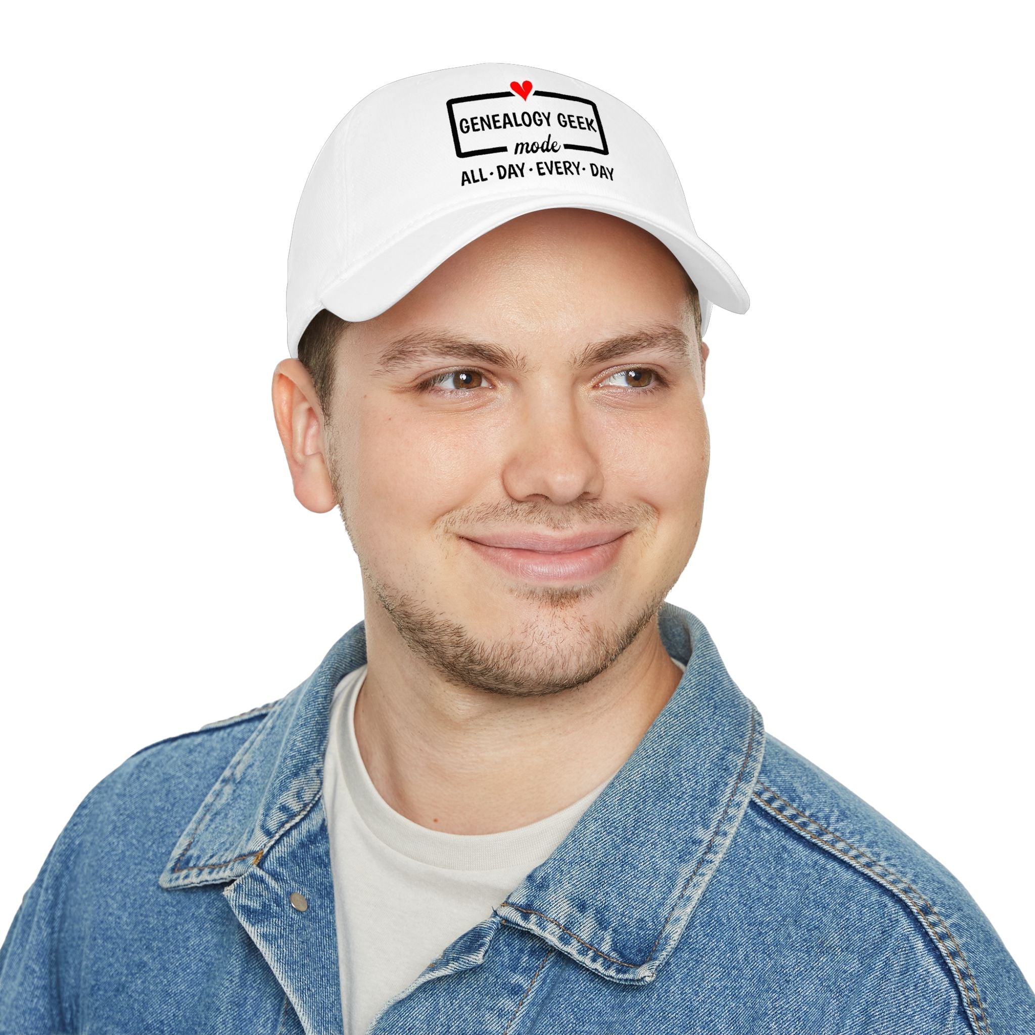 Genealogy Geek Mode — "All • Day • Every • Day" Baseball Cap in by Genealogy Keepsakes