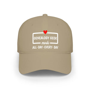 Genealogy Geek Mode — "All • Day • Every • Day" Baseball Cap in One size by Genealogy Keepsakes