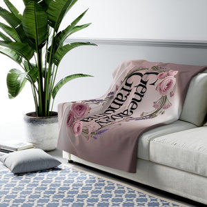 Genealogy Grandma Sherpa Fleece Blanket in 30" × 40" by Genealogy Keepsakes