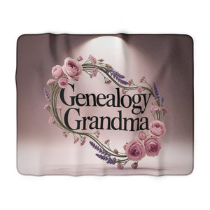 Genealogy Grandma Sherpa Fleece Blanket in 30" × 40" by Genealogy Keepsakes