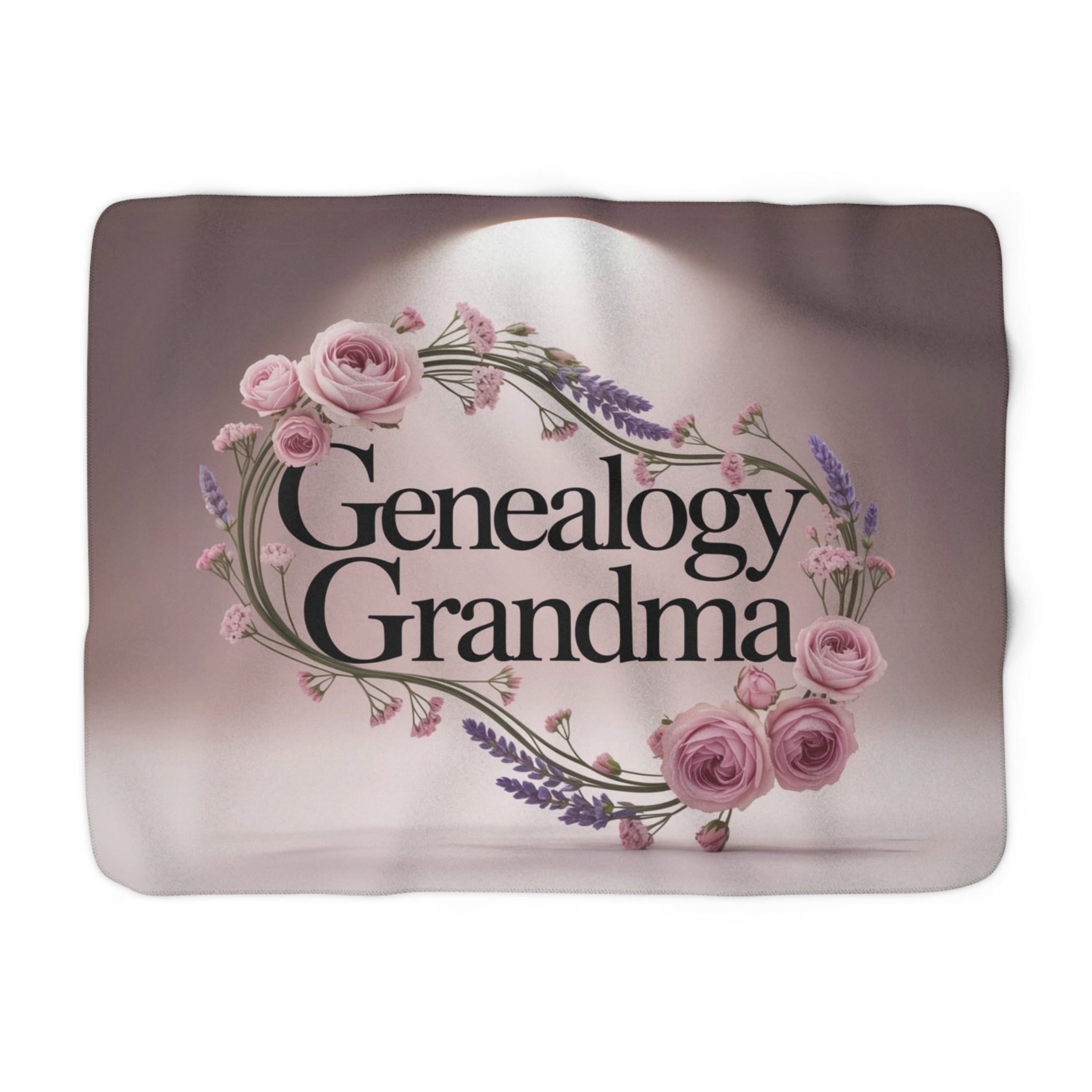 Genealogy Grandma Sherpa Fleece Blanket in 50" × 60" by Genealogy Keepsakes
