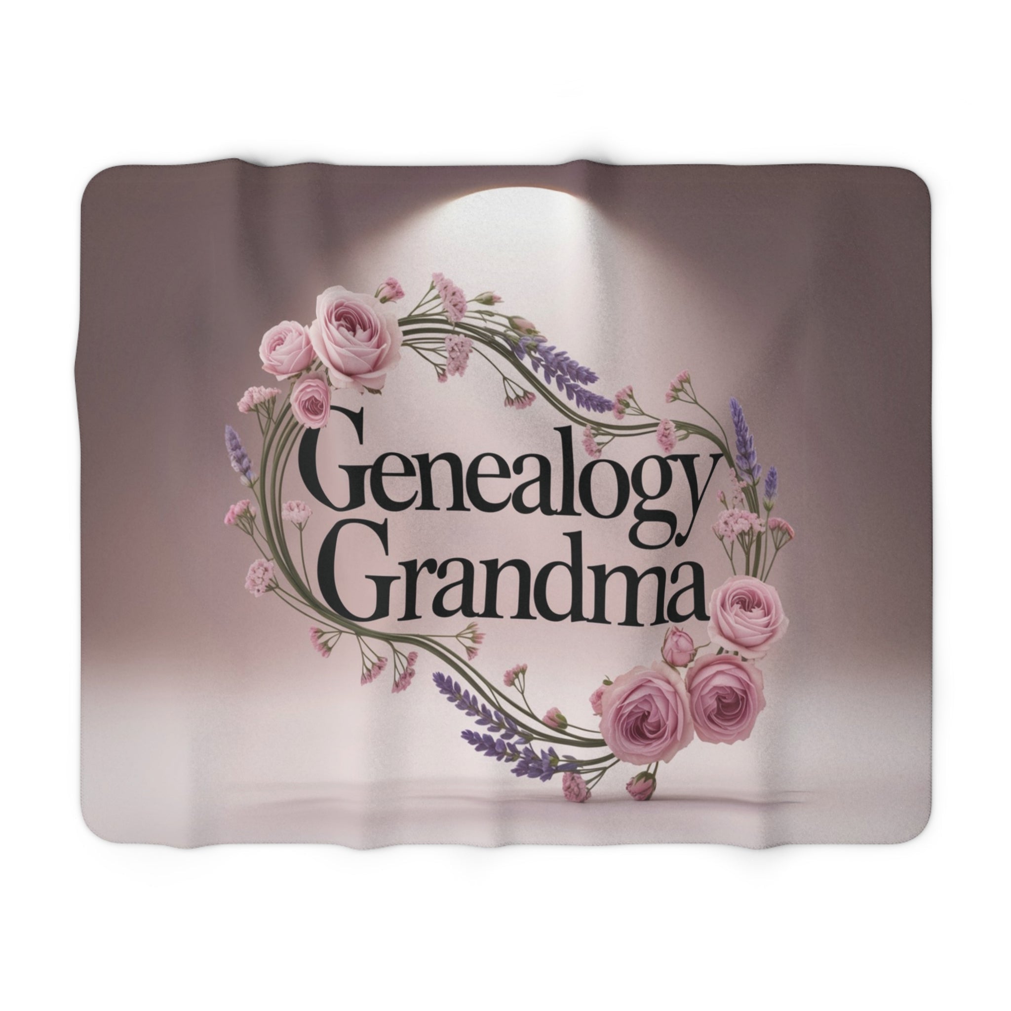 Genealogy Grandma Sherpa Fleece Blanket in 60" × 80" by Genealogy Keepsakes