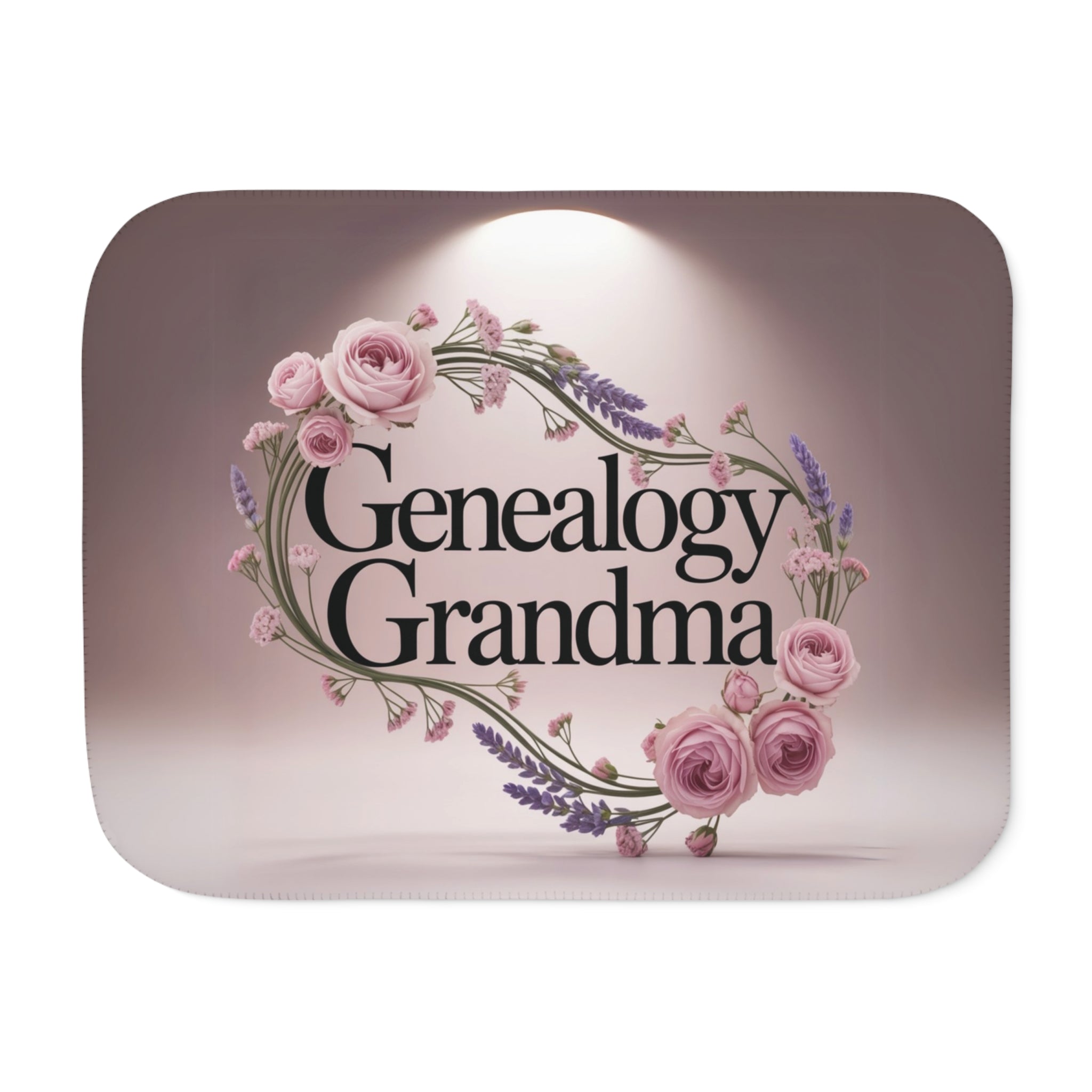 Genealogy Grandma Sherpa Fleece Blanket in 60" × 80" by Genealogy Keepsakes